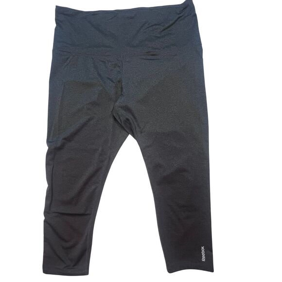 Reebok Leggings Womens XL Gray Cropped Athletic Workout Athleisure Sportswear - Picture 11 of 16